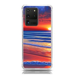 Golden Sunset Over Beach Samsung Galaxy S20 Ultra 6 9 Inch Tpu Uv Case by GardenOfOphir