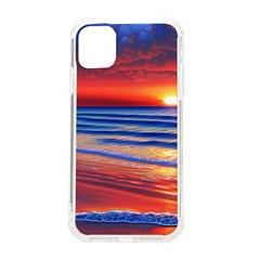 Golden Sunset Over Beach Iphone 11 Tpu Uv Print Case by GardenOfOphir