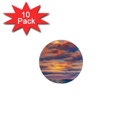 Serene Sunset Over Beach 1  Mini Magnet (10 Pack)  by GardenOfOphir