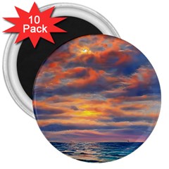 Serene Sunset Over Beach 3  Magnets (10 Pack)  by GardenOfOphir