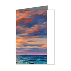 Serene Sunset Over Beach Mini Greeting Card by GardenOfOphir