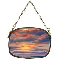 Serene Sunset Over Beach Chain Purse (one Side) by GardenOfOphir