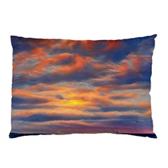 Serene Sunset Over Beach Pillow Case by GardenOfOphir