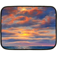 Serene Sunset Over Beach One Side Fleece Blanket (mini) by GardenOfOphir