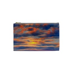 Serene Sunset Over Beach Cosmetic Bag (small) by GardenOfOphir