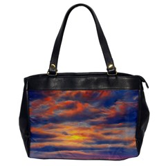 Serene Sunset Over Beach Oversize Office Handbag by GardenOfOphir