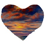 Serene Sunset Over Beach Large 19  Premium Heart Shape Cushions Front