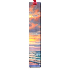 Serene Sunset Over Beach Large Book Marks by GardenOfOphir