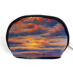 Serene Sunset Over Beach Accessory Pouch (medium) by GardenOfOphir