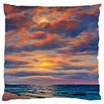 Serene Sunset Over Beach Large Premium Plush Fleece Cushion Case (One Side) Front