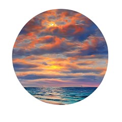 Serene Sunset Over Beach Mini Round Pill Box (pack Of 3) by GardenOfOphir