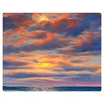 Serene Sunset Over Beach One Side Premium Plush Fleece Blanket (Medium) 60 x50  Blanket Front