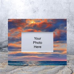 Serene Sunset Over Beach White Tabletop Photo Frame 4 x6  by GardenOfOphir