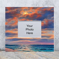 Serene Sunset Over Beach White Wall Photo Frame 5  X 7  by GardenOfOphir