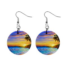 Sunrise At The Beach Mini Button Earrings by GardenOfOphir