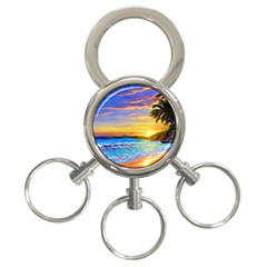 Sunrise At The Beach 3-ring Key Chain by GardenOfOphir