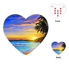 Sunrise At The Beach Playing Cards Single Design (heart) by GardenOfOphir