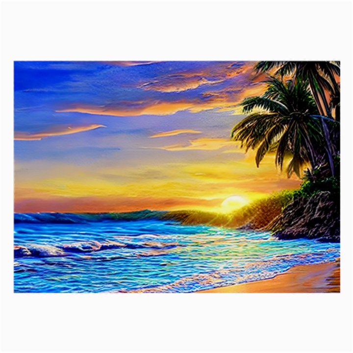 Sunrise At The Beach Large Glasses Cloth (2 Sides)