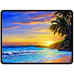 Sunrise At The Beach Fleece Blanket (large) by GardenOfOphir