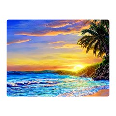 Sunrise At The Beach Premium Plush Fleece Blanket (mini) by GardenOfOphir