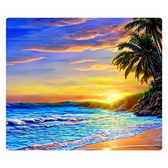 Sunrise At The Beach Premium Plush Fleece Blanket (small) by GardenOfOphir