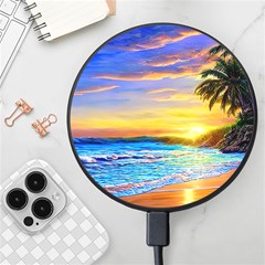 Sunrise At The Beach Wireless Fast Charger(black) by GardenOfOphir