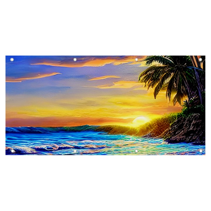 Sunrise At The Beach Banner and Sign 8  x 4 