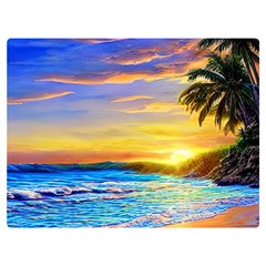 Sunrise At The Beach Premium Plush Fleece Blanket (extra Small) by GardenOfOphir