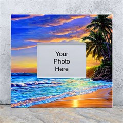 Sunrise At The Beach White Wall Photo Frame 5  X 7  by GardenOfOphir