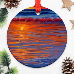 Sunset At The Beach Ornament (Round)