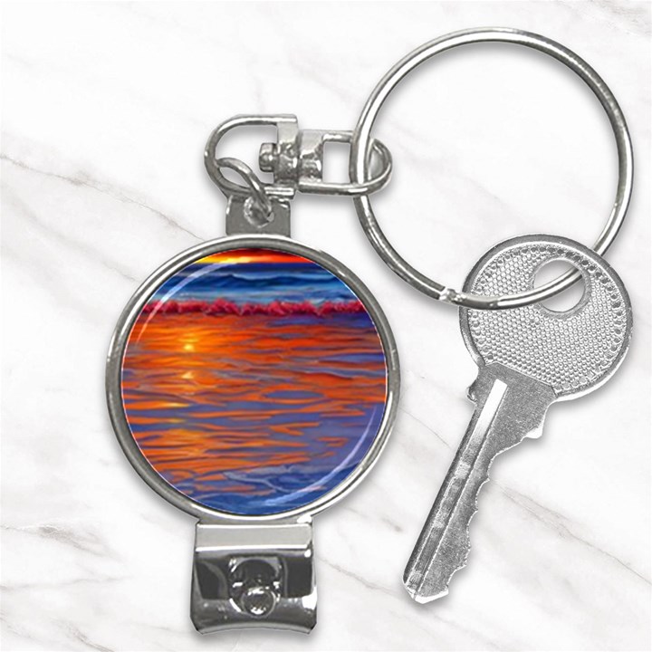 Sunset At The Beach Nail Clippers Key Chain