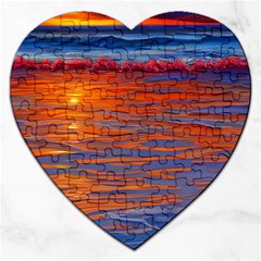 Sunset At The Beach Jigsaw Puzzle (Heart)