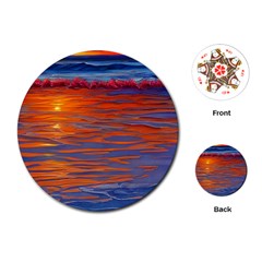 Sunset At The Beach Playing Cards Single Design (Round)