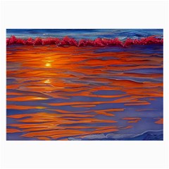 Sunset At The Beach Large Glasses Cloth (2 Sides) by GardenOfOphir