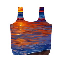 Sunset At The Beach Full Print Recycle Bag (m) by GardenOfOphir