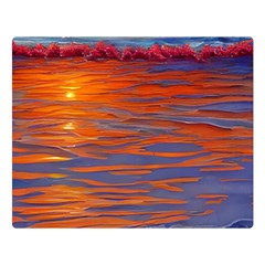 Sunset At The Beach Premium Plush Fleece Blanket (large) by GardenOfOphir