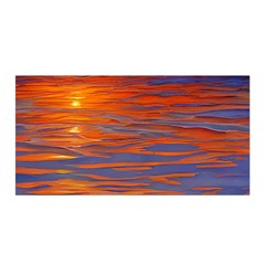 Sunset At The Beach Satin Wrap 35  X 70  by GardenOfOphir