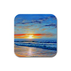 Reflecting On A Perfect Day Rubber Square Coaster (4 Pack) by GardenOfOphir