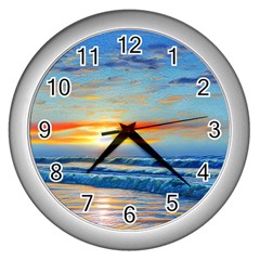 Reflecting On A Perfect Day Wall Clock (silver) by GardenOfOphir