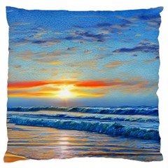 Reflecting On A Perfect Day Large Premium Plush Fleece Cushion Case (two Sides) by GardenOfOphir