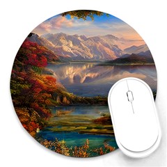 Summer Sunset Round Mousepad by GardenOfOphir