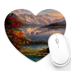 Summer Sunset Heart Mousepad by GardenOfOphir