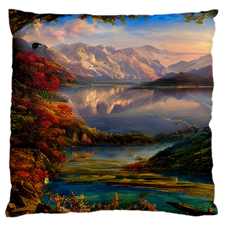 Summer Sunset Standard Premium Plush Fleece Cushion Case (One Side)