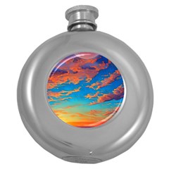 Waves Crashing On The Shore Round Hip Flask (5 Oz) by GardenOfOphir