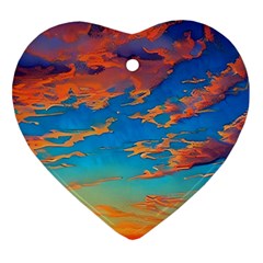 Waves Crashing On The Shore Heart Ornament (two Sides) by GardenOfOphir