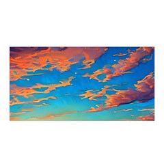 Waves Crashing On The Shore Satin Wrap 35  X 70  by GardenOfOphir