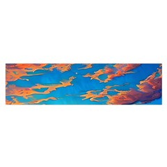 Waves Crashing On The Shore Oblong Satin Scarf (16  X 60 ) by GardenOfOphir