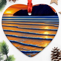 Endless Summer Nights Ornament (heart) by GardenOfOphir