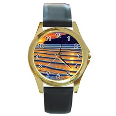 Endless Summer Nights Round Gold Metal Watch by GardenOfOphir