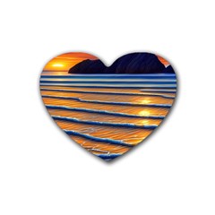 Endless Summer Nights Rubber Coaster (heart) by GardenOfOphir